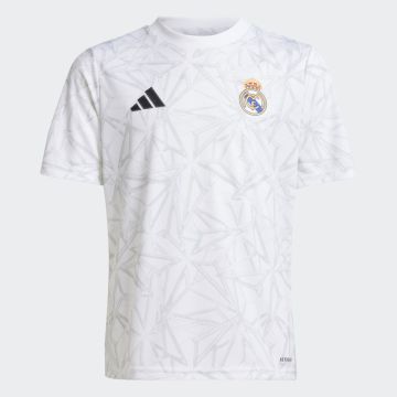adidas Youth Real Madrid 2024-25 Prematch Jersey - White