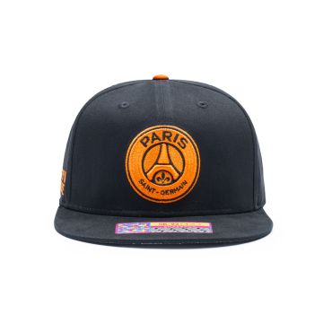 Fan Ink Paris Saint-Germain Locale Snapback Hat - Black / Orange