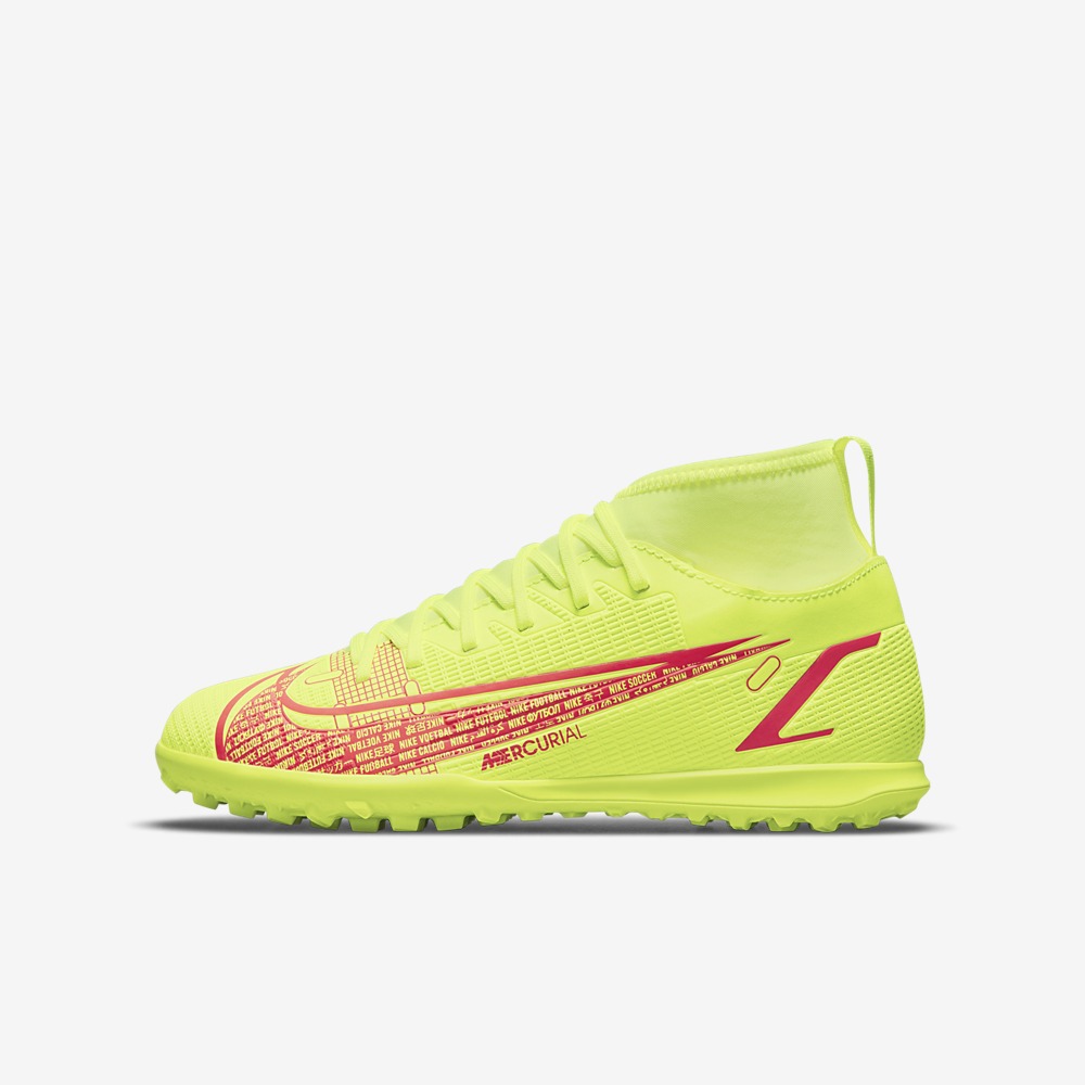 Stefans Soccer - Wisconsin - Nike Youth Mercurial Superfly 8 Club TF Turf  Shoes - Volt / Bright Crimson / Black