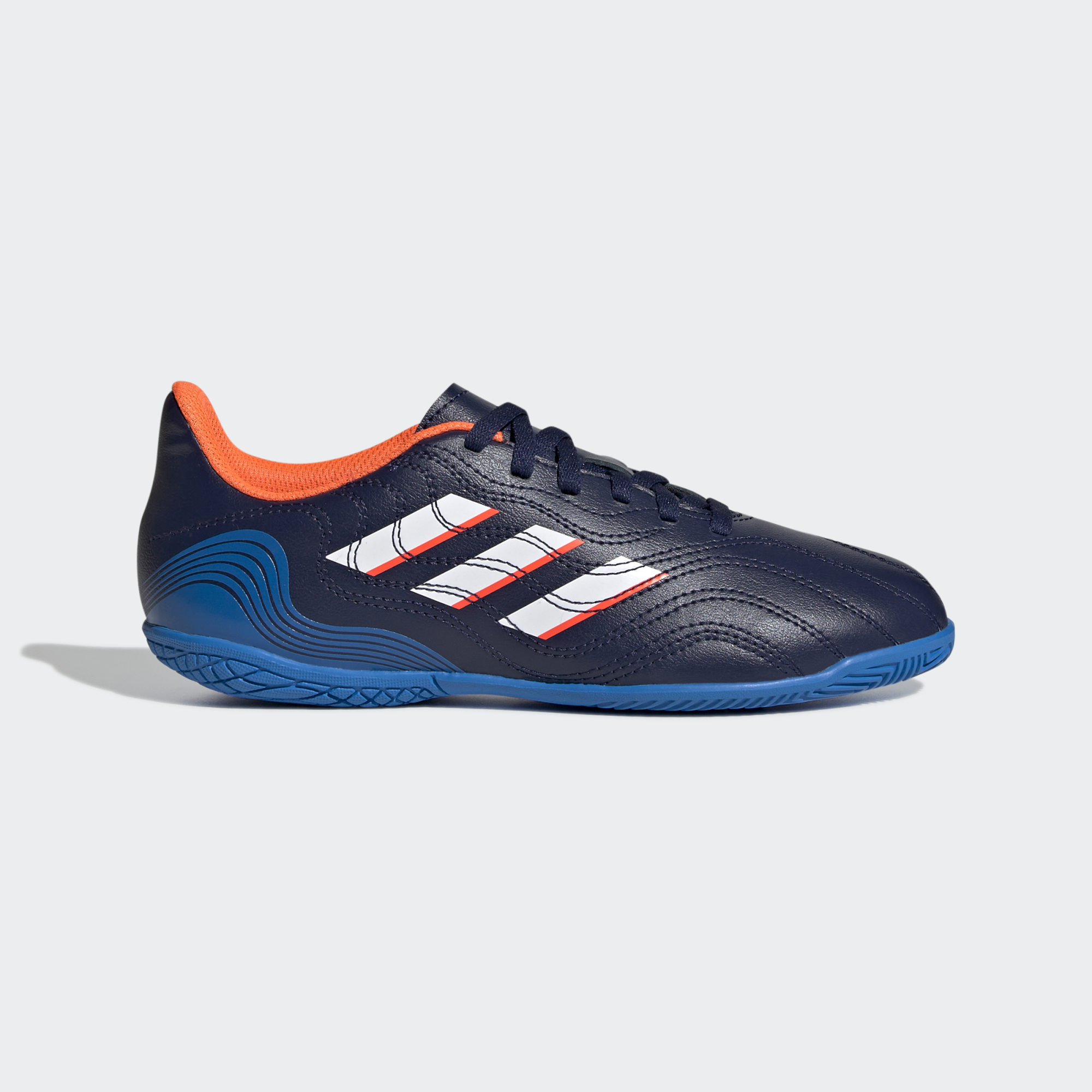 Stefans Soccer - Wisconsin - adidas Youth Sense.4 Indoor Shoes - Team Navy / Cloud White / Blue Rush