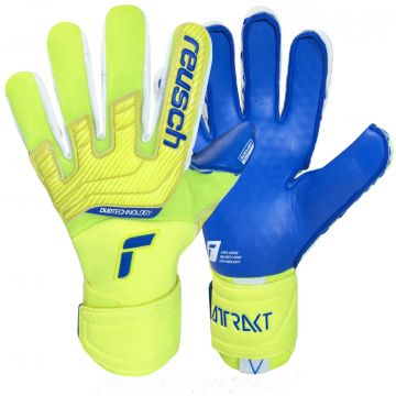 Reusch Attrakt Duo Goalkeeper Gloves - Safety Yellow / Deep Blue