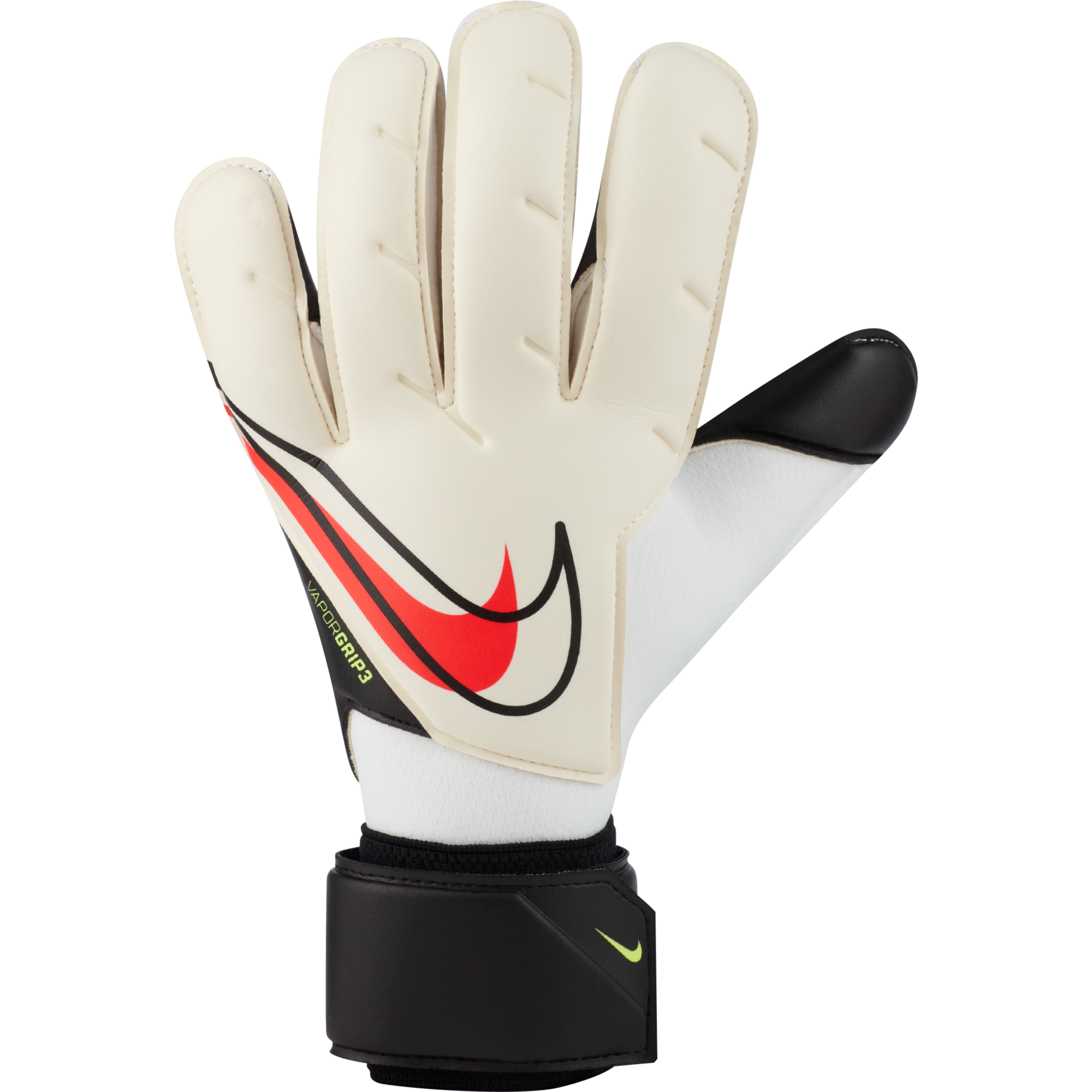 Vapor Grip 3 Goalkeeper Gloves - White / Black / Bright Crimson