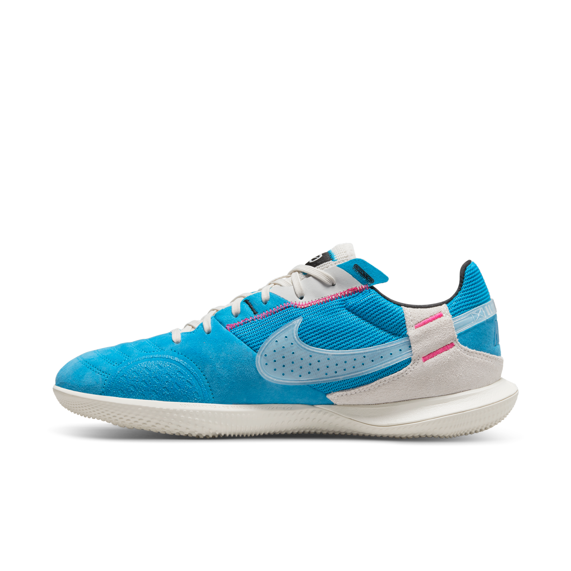 stefanssoccer.com:Nike Street Gato Indoor Soccer Shoes - Laser Blue Phantom / Pink Prime / White