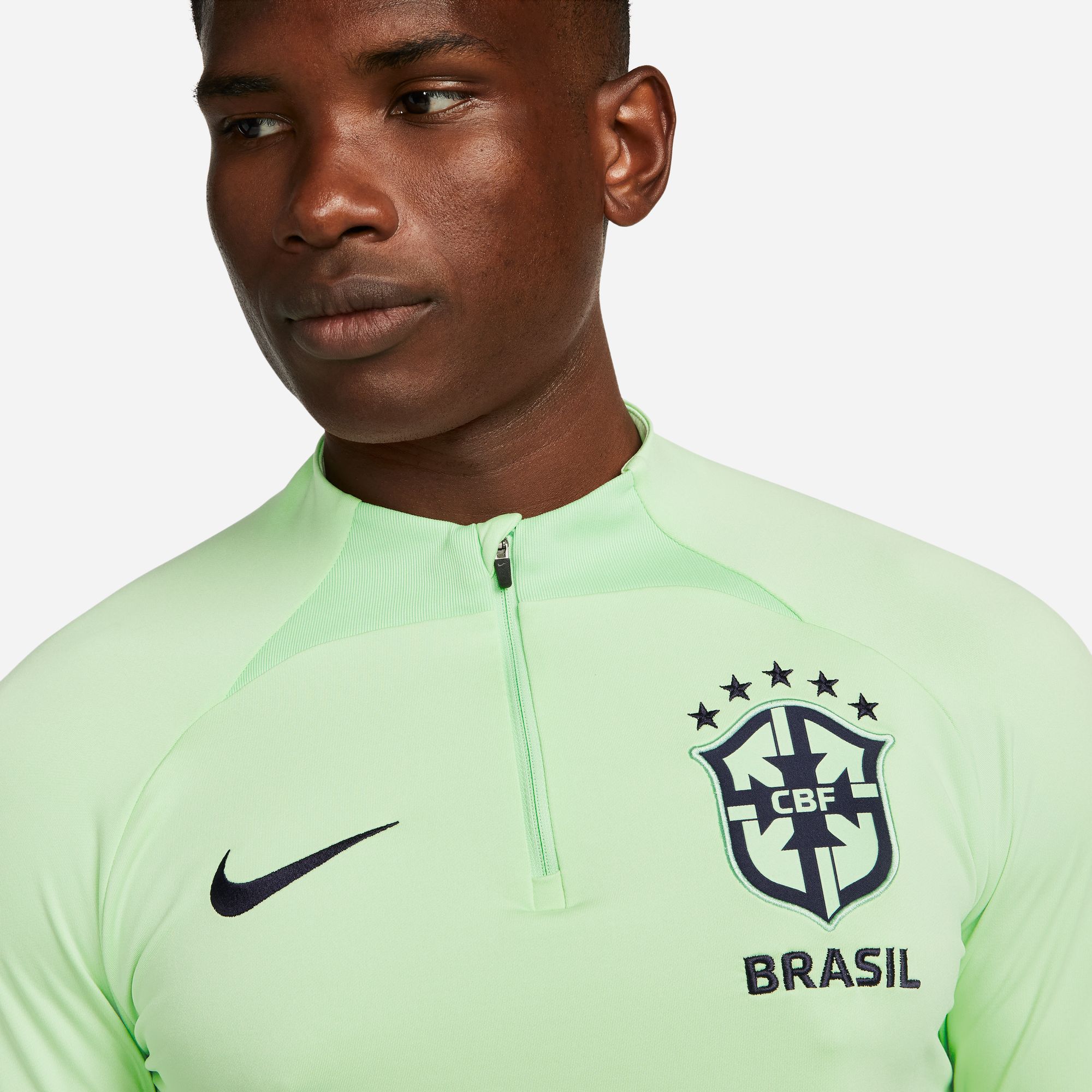 Men's Nike Brazil National Team Green Strike Raglan Full-Zip