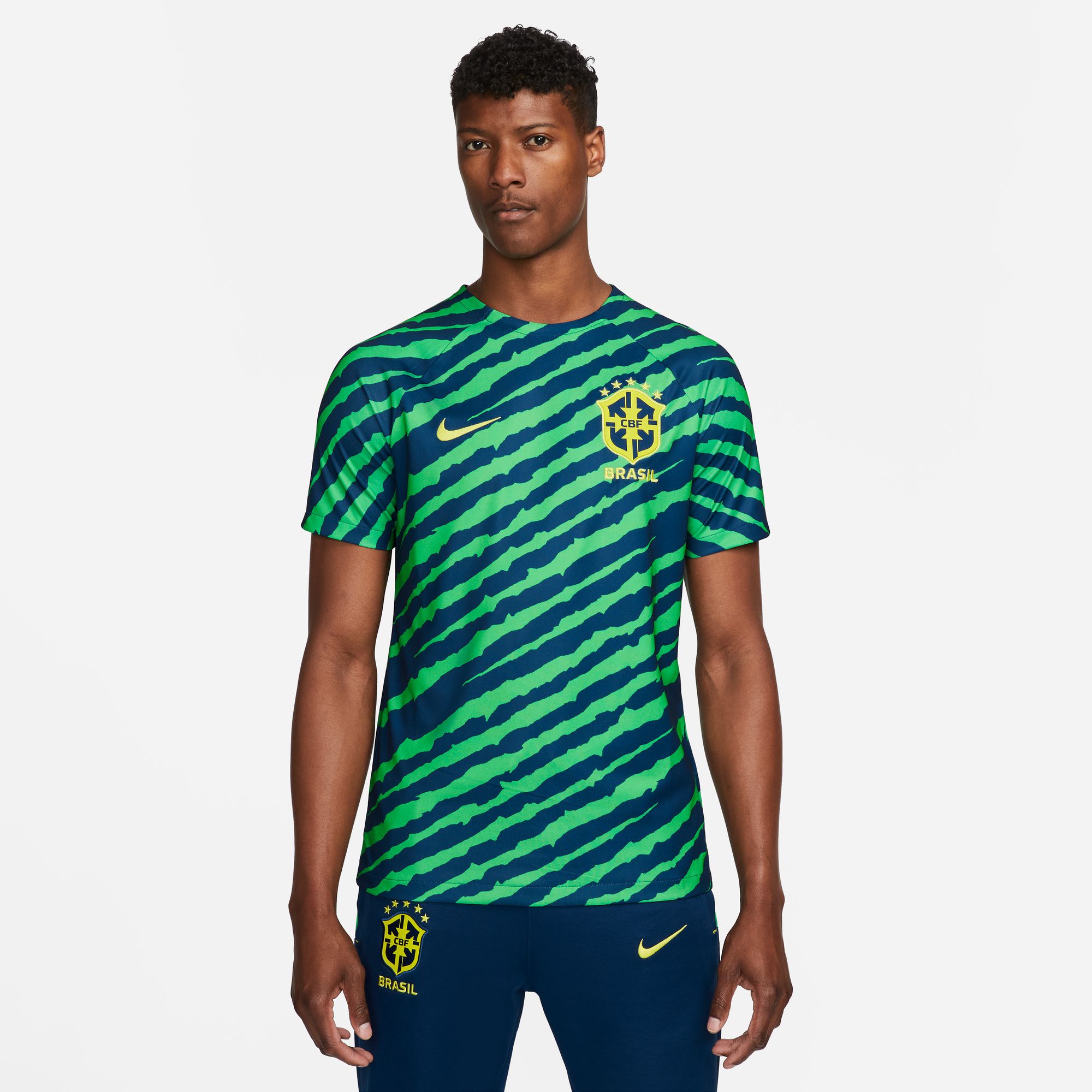 Nike Brasil 2022 Prematch Top - Blue / Green