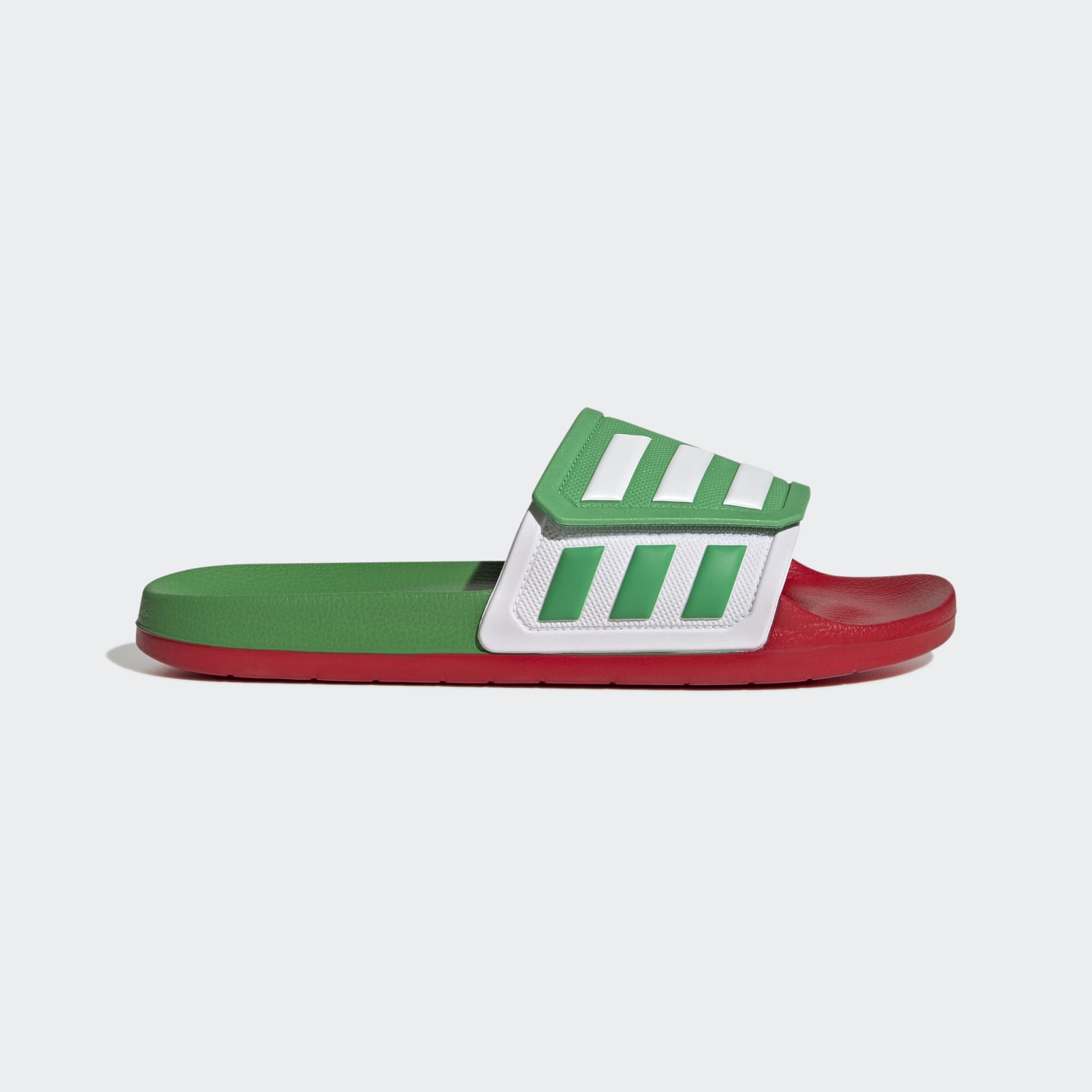 :adidas Adilette TND Mexico Slides - Vivid Green / Cloud  White / Scarlet