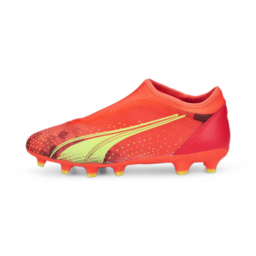 Puma Youth Ultra Match Laceless Firm Ground Cleats - Coral