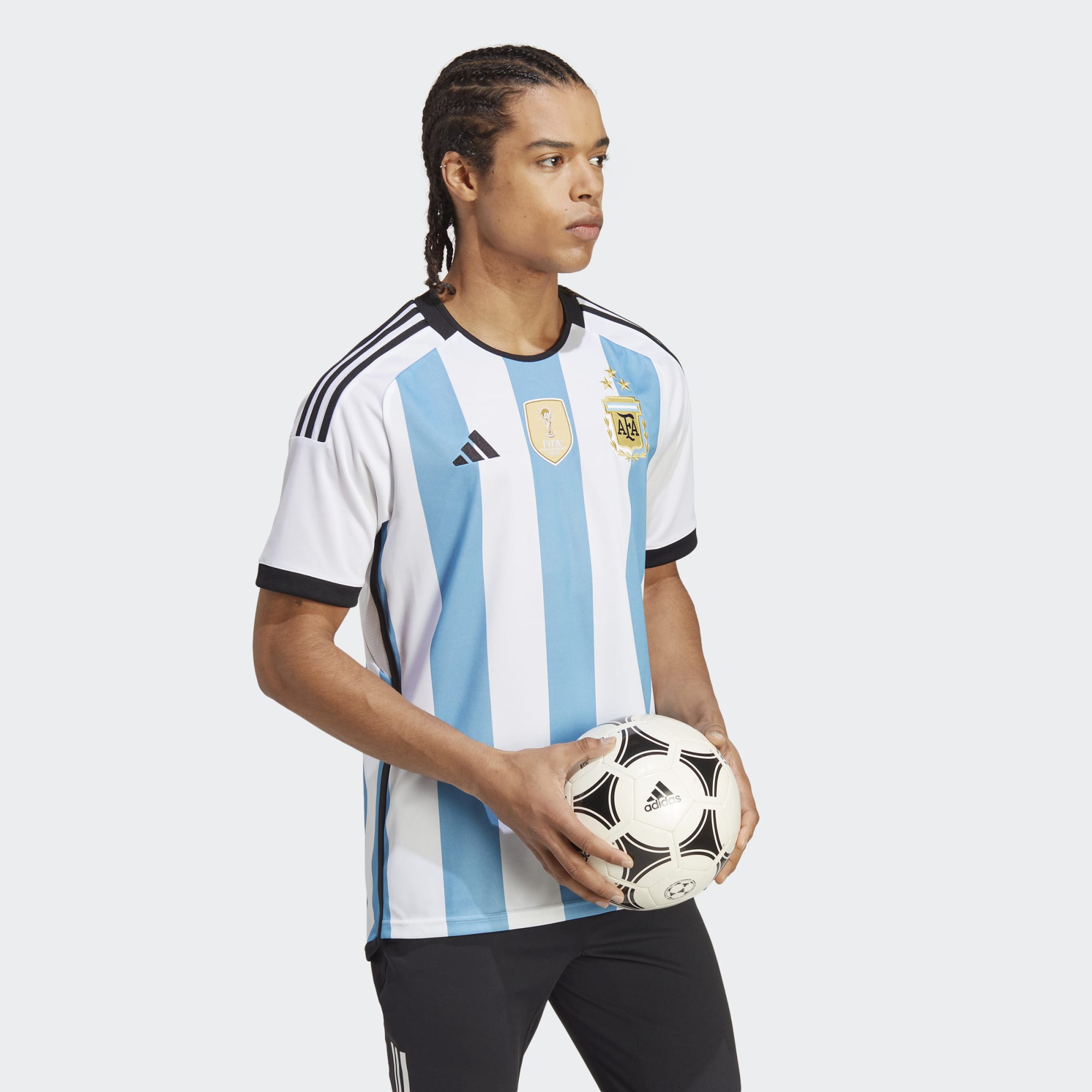 Men's Replica adidas Argentina Home Jersey 2022 - 3 Stars