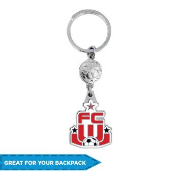 FC Wisconsin Metal Crest Charm Keychain