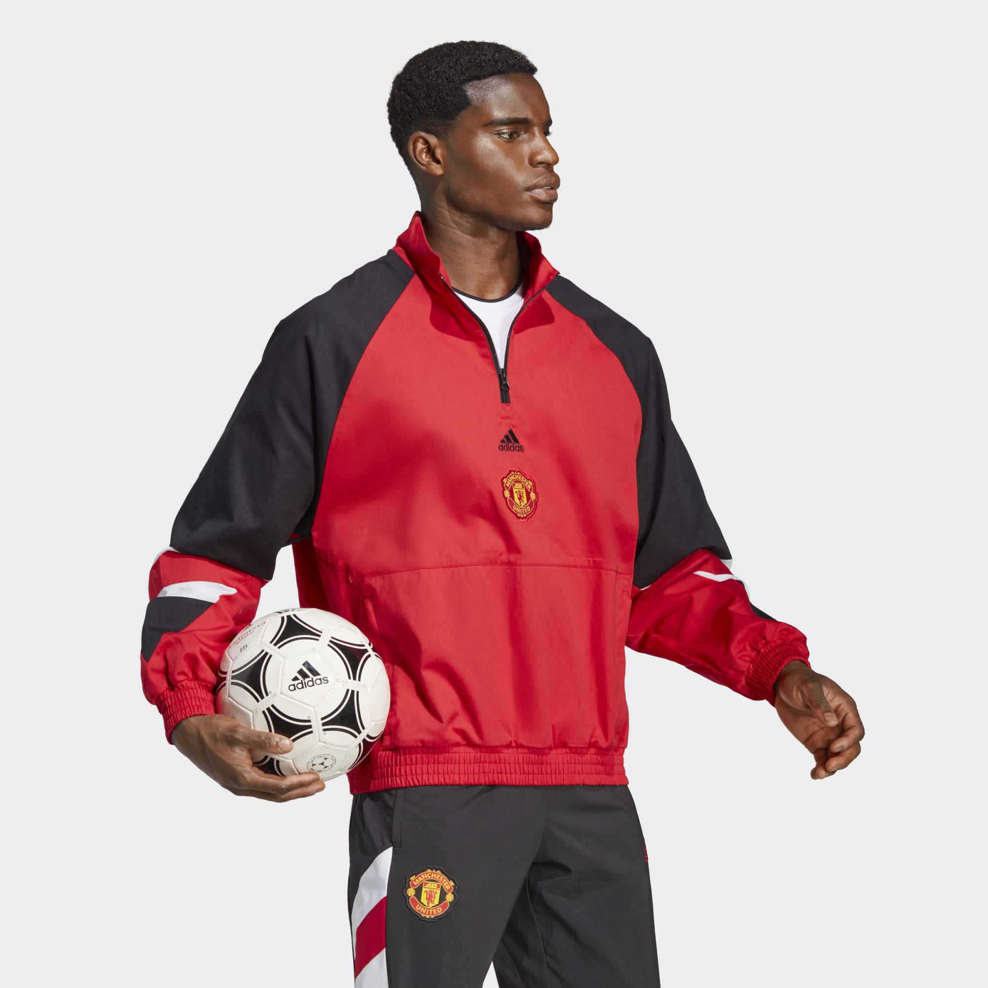 adidas Manchester United Icons Woven Jacket - Black | Men's Soccer | adidas  US
