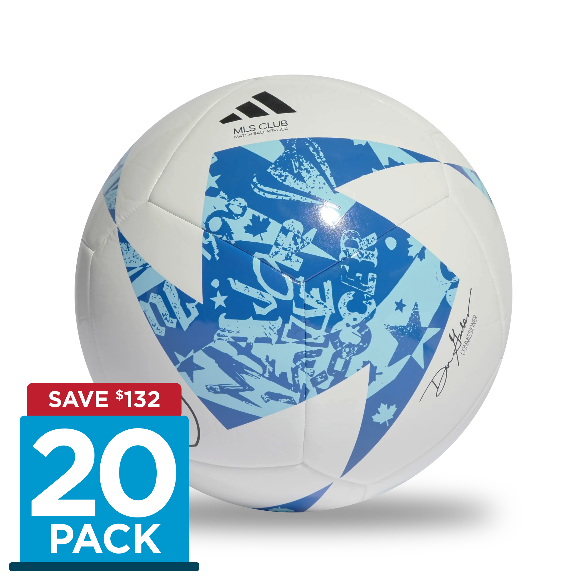 adidas MLS 23 Club Ball (20-PACK) - White / Blue