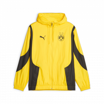Puma Dortmund 23/24 Full-Zip Hooded Prematch Woven Anthem Jacket - Yellow / Black