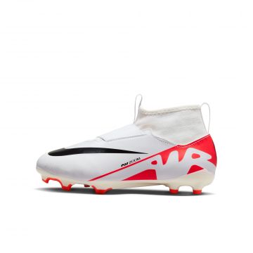 Nike Youth Superfly 9 Academy Firm Ground Cleats - White / Crimson