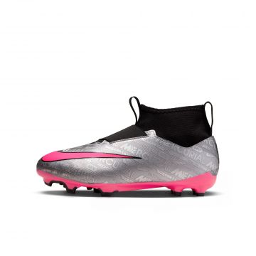 Nike Youth Zoom Superfly 9 Academy XXV Firm Ground Cleats - Silver / Pink