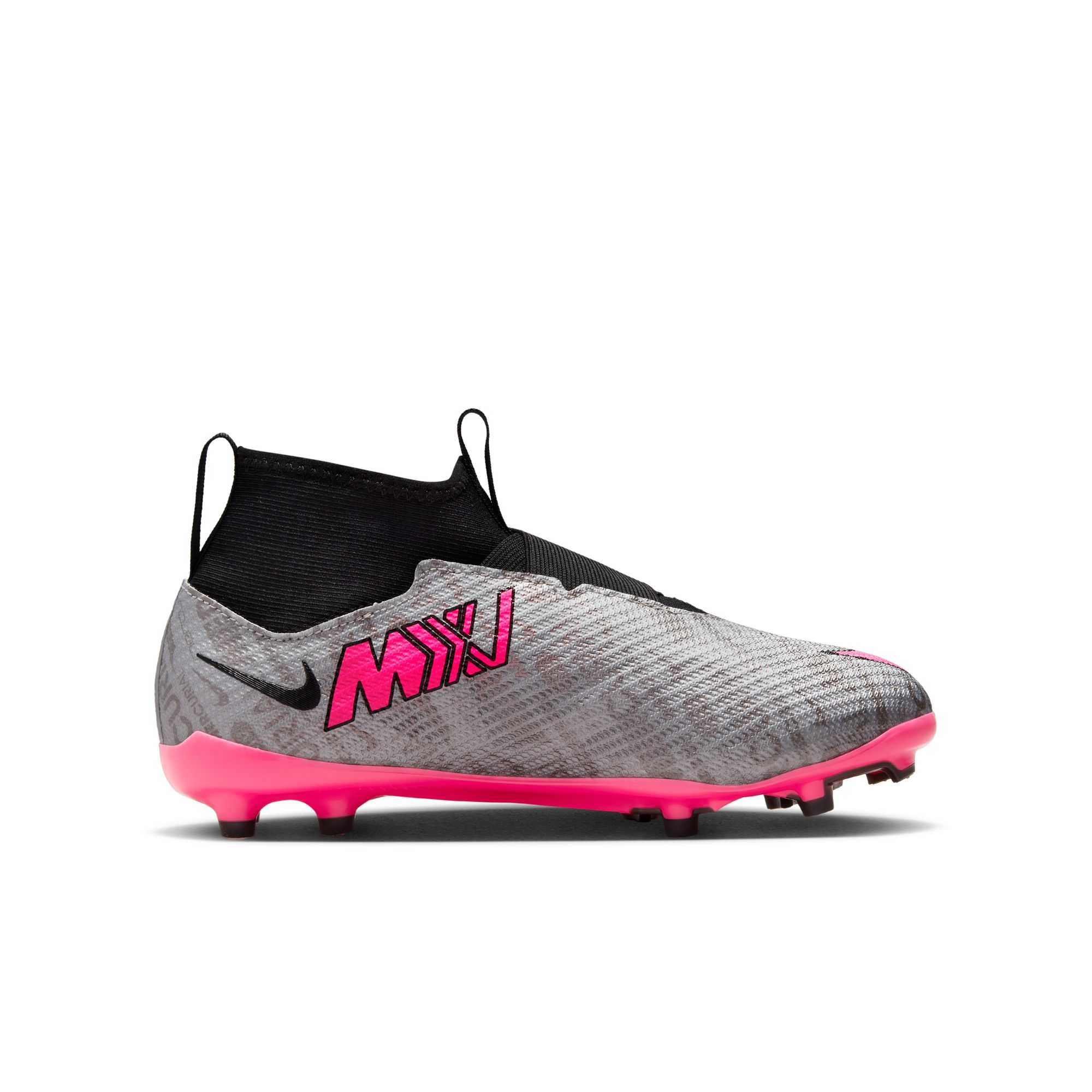 Nike Youth Zoom Superfly 9 Pro XXV Firm Ground Cleats - Silver / Pink