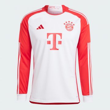 adidas Bayern 23/24 LS Home Jersey - White / Red