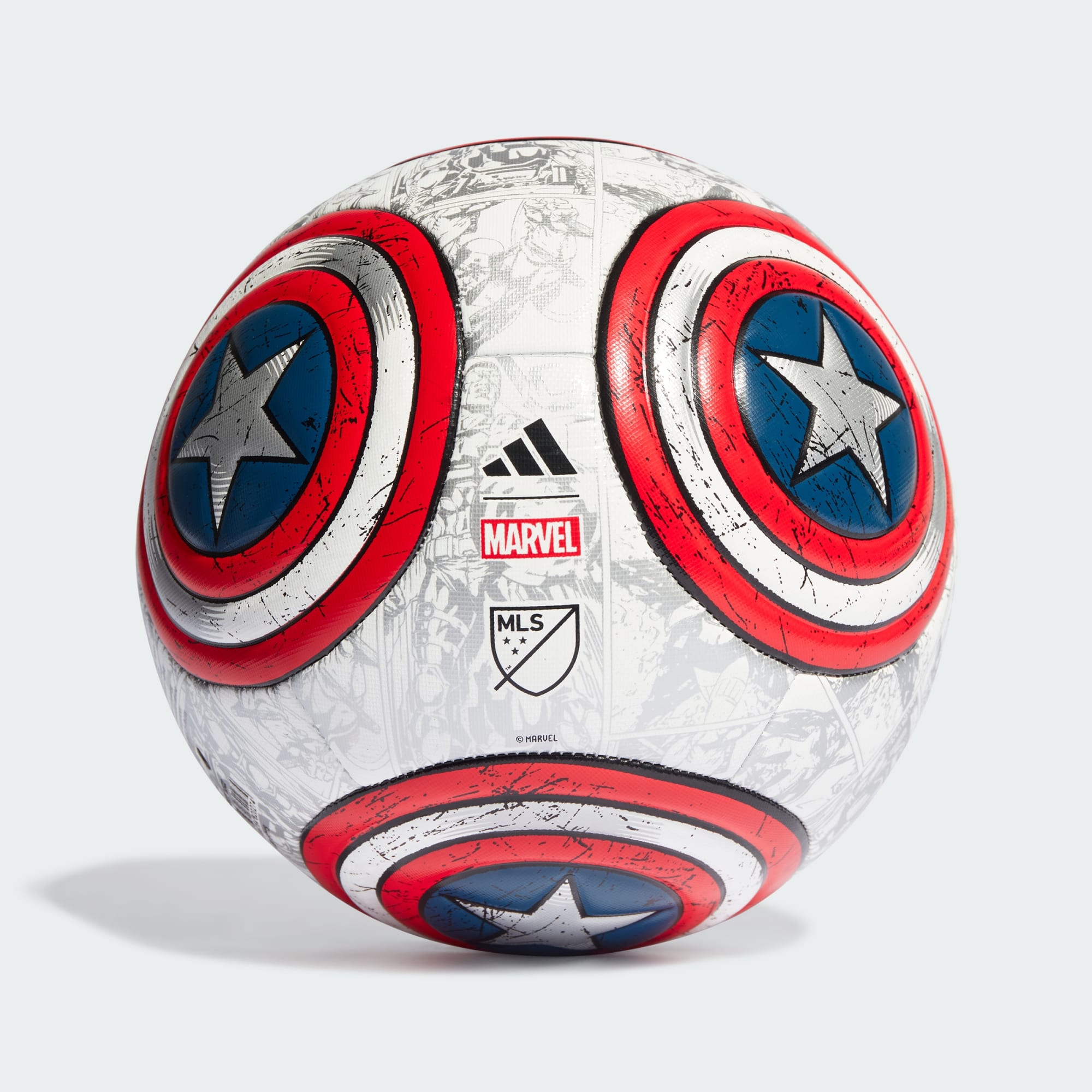 Stefans Soccer - Wisconsin - adidas Captain America Training Ball - White / / Blue