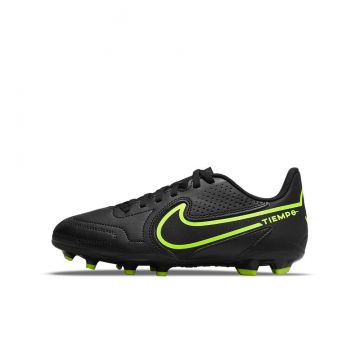 Nike Youth Legend 9 Club Firm Ground Cleats - Black / Volt