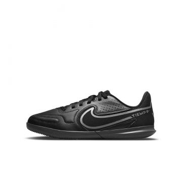 Nike Youth Tiempo Legend 9 Club Indoor Shoes - Black / Iron Grey-Metallic Bomber Grey