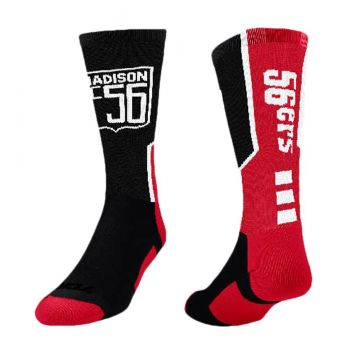 Madison 56ers - Club Crew Socks - Red / White / Black